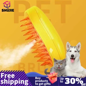 Cat & Dog Grooming Comb with Electric Spray Water Spray Soft Silicone Brush